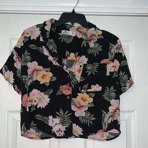 Floral Cropped Button down